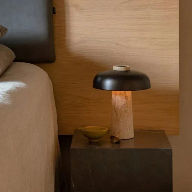 Travertine Table Lamp Natural