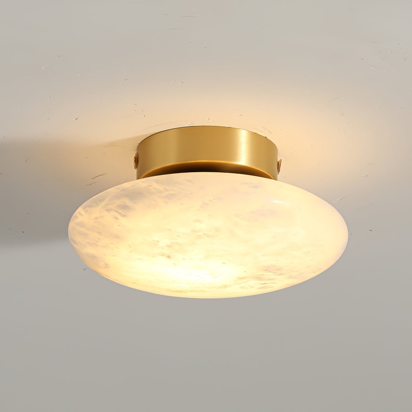 Oval alabaster ceiling lamp