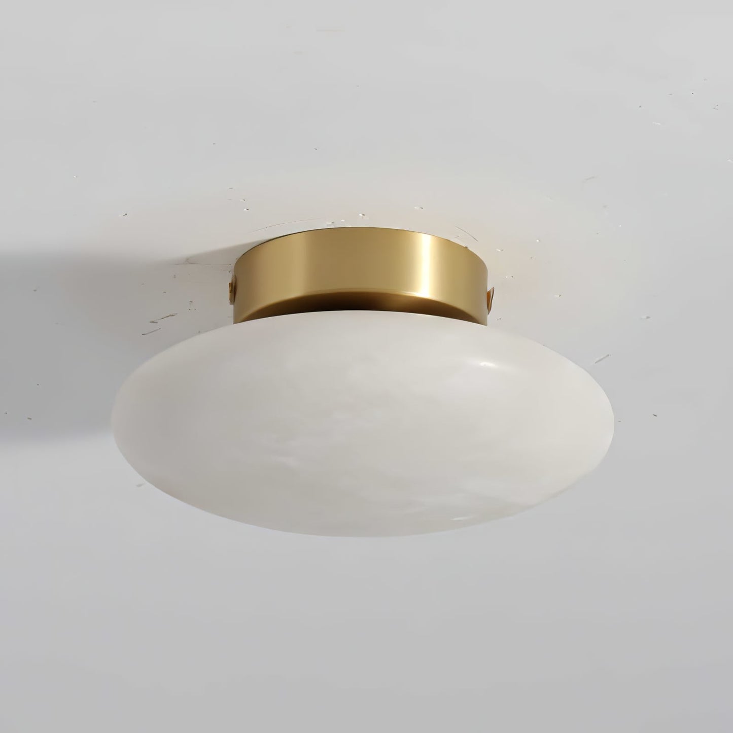 Oval alabaster ceiling lamp