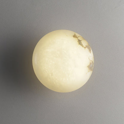 Oval alabaster ceiling lamp