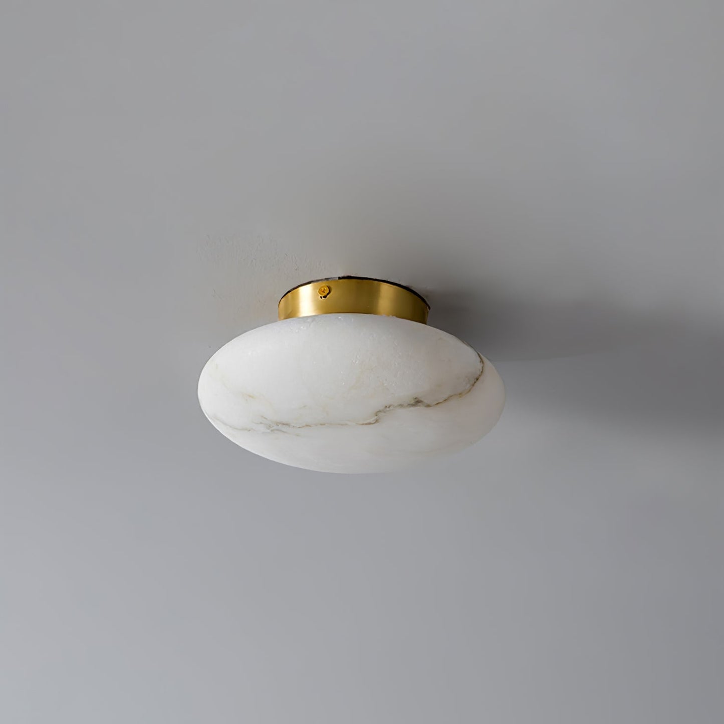 Oval alabaster ceiling lamp