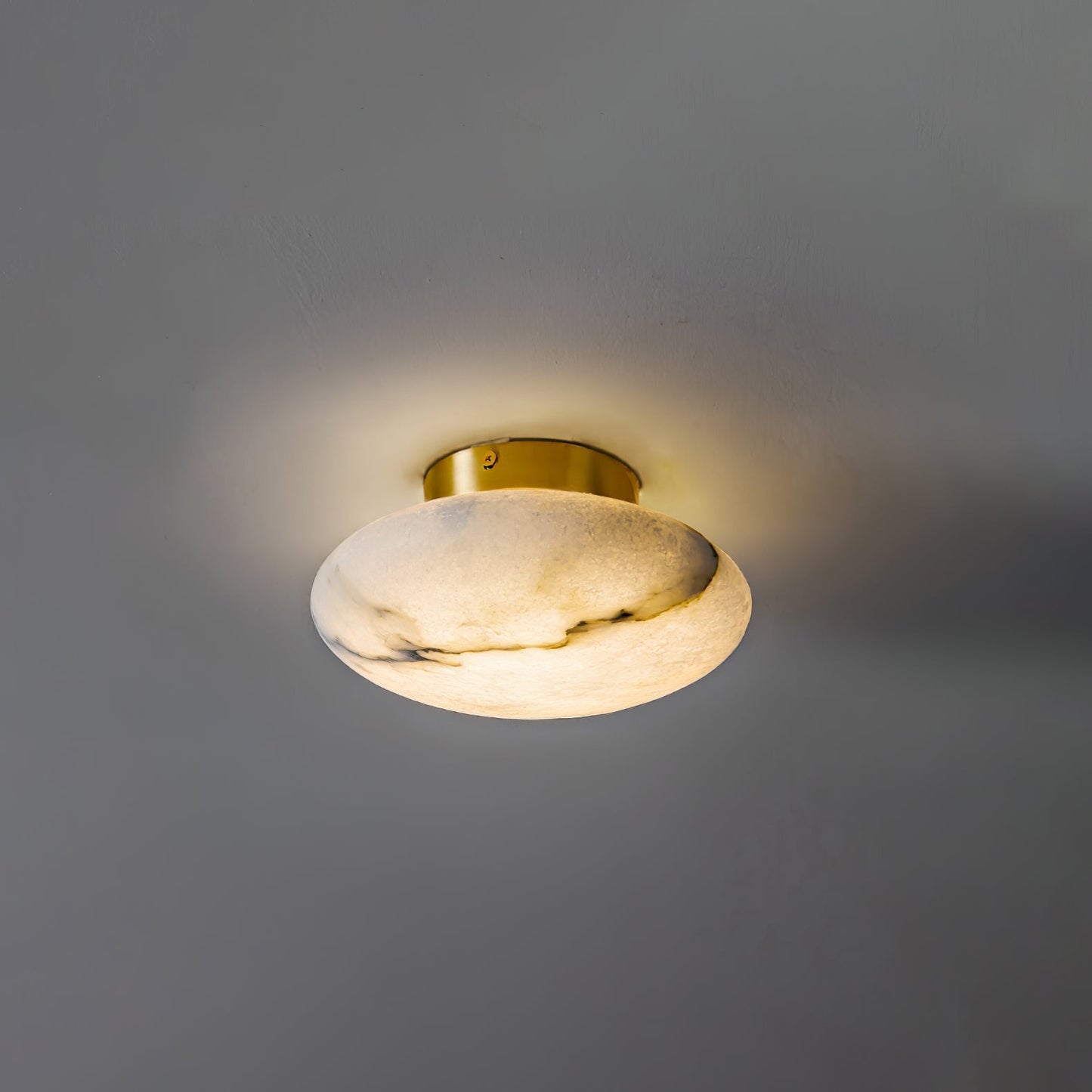 Oval alabaster ceiling lamp