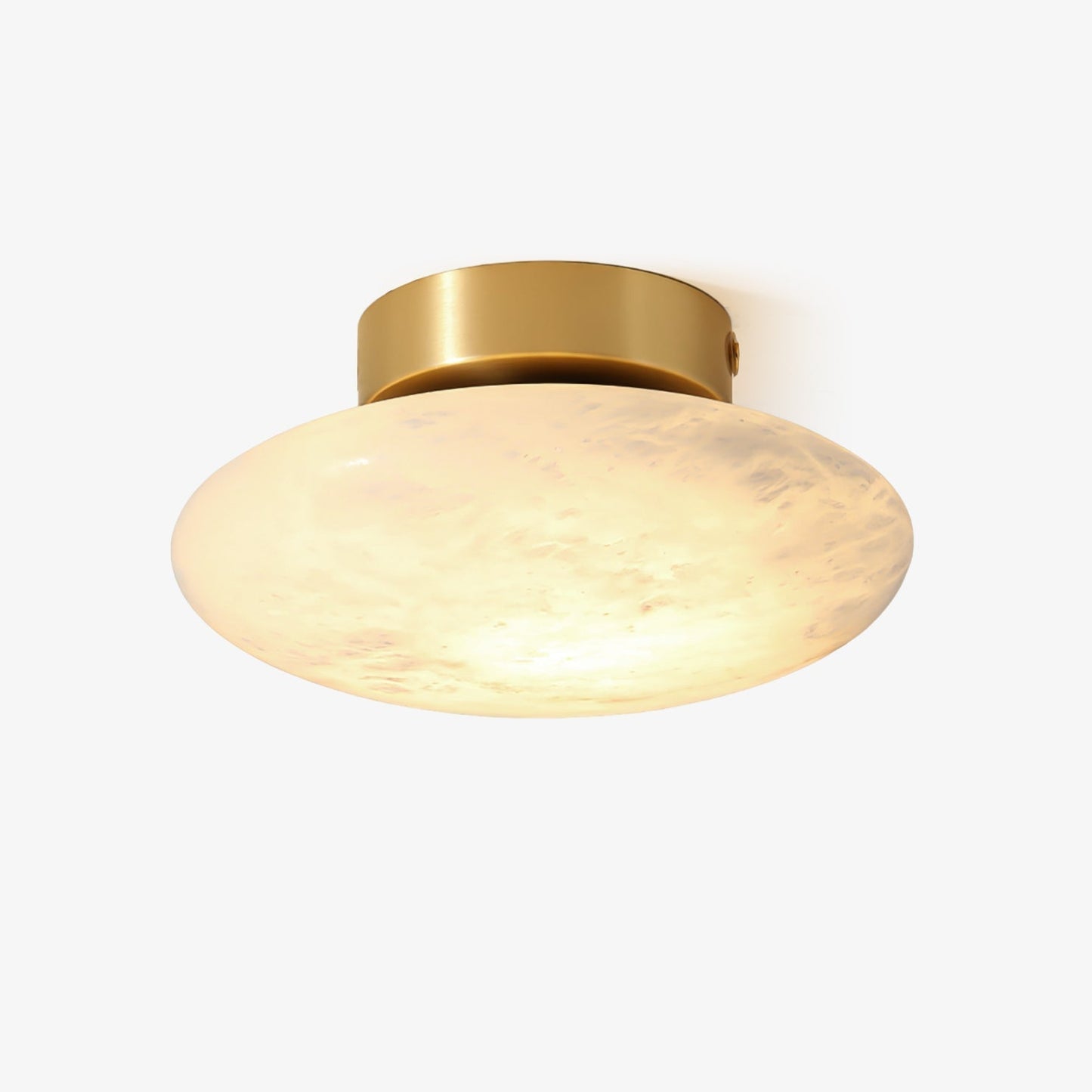 Oval alabaster ceiling lamp