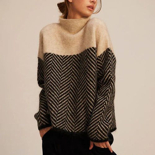 PAULINA™ | LUXURY HERRINGBONE TURTLE SWEATER