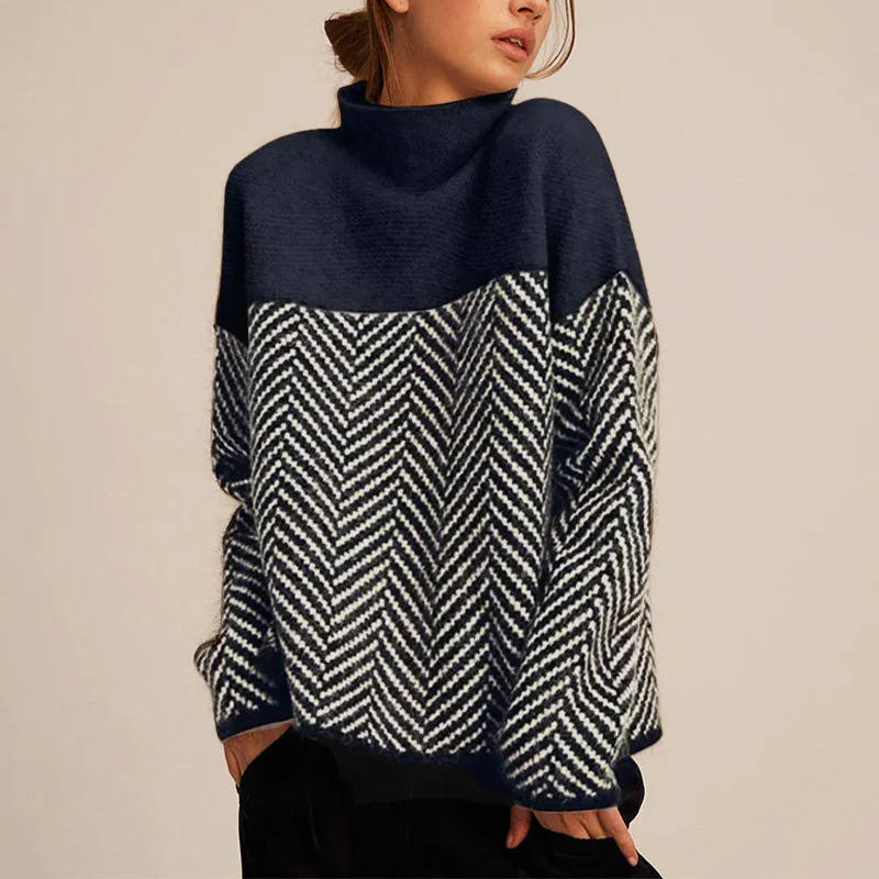 PAULINA™ | LUXURY HERRINGBONE TURTLE SWEATER