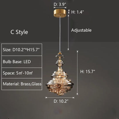 Modern Gray Glass Starry Sky Pendant Lamp