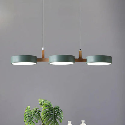 Contemporary metal cylinder multi-light Nordic pendant lamp