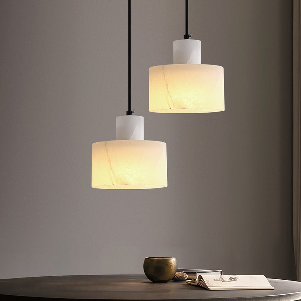 Scandinavian simple pendant lamp in white marble