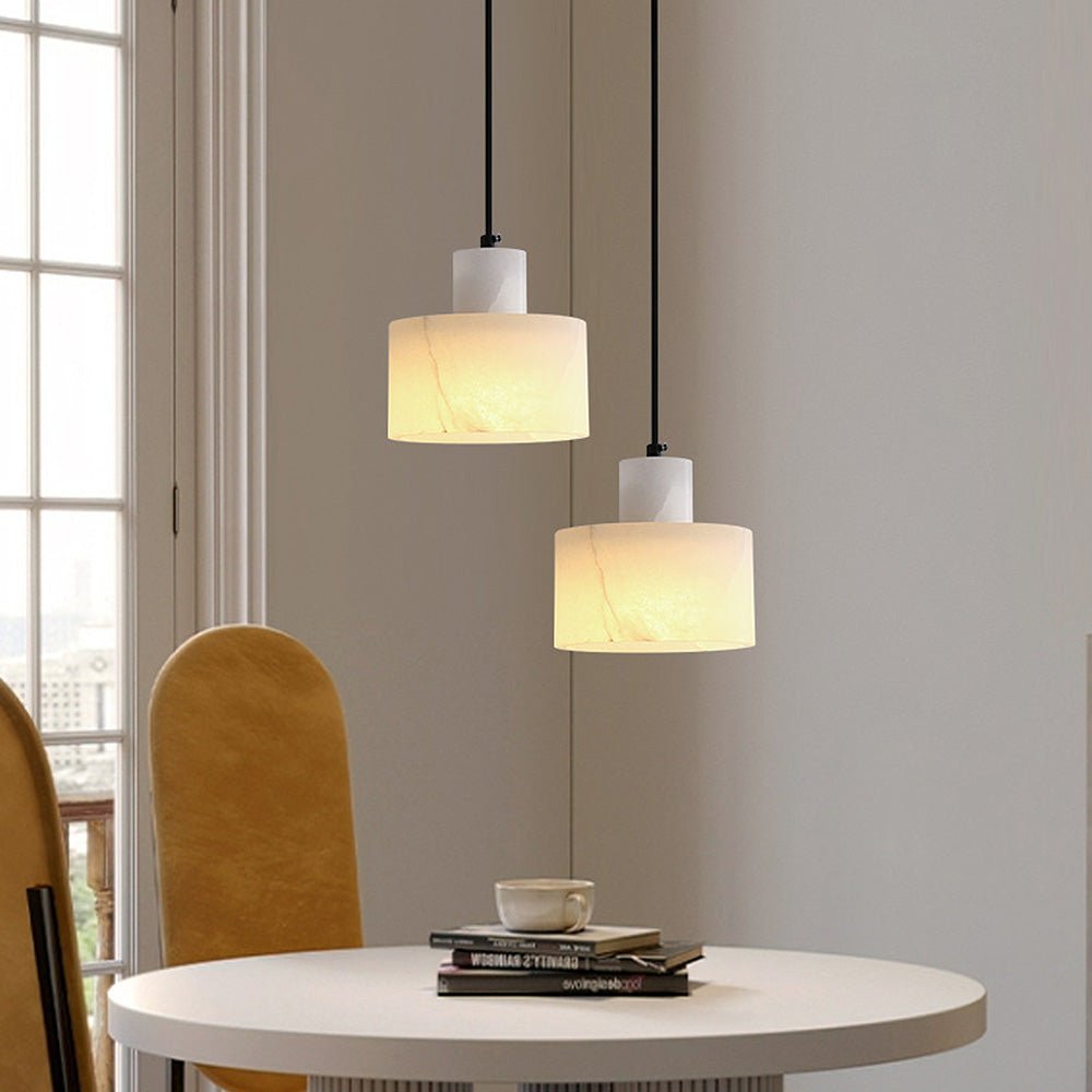 Scandinavian simple pendant lamp in white marble