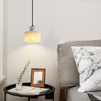 Scandinavian simple pendant lamp in white marble