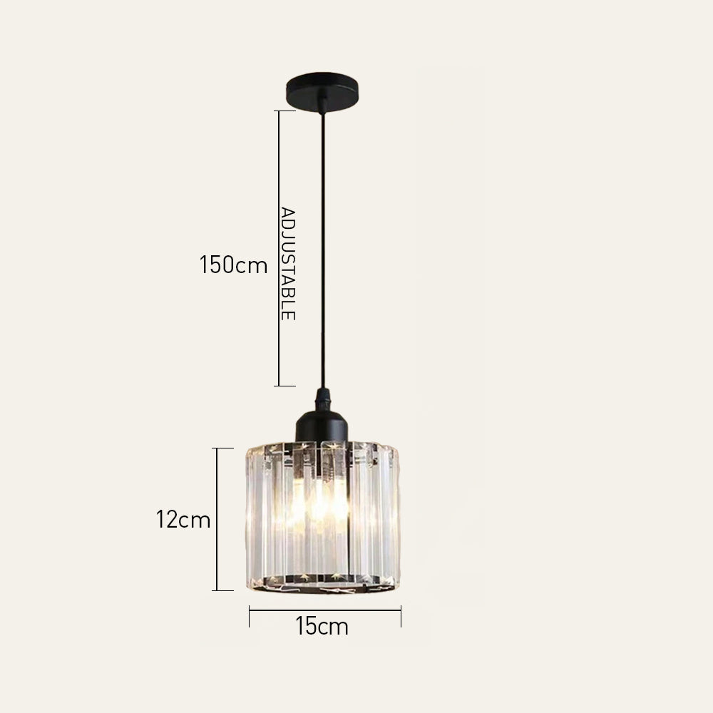 Modern Multi-Head Glass Kitchen Black Pendant Light 