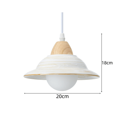 Retro Hat Shape White Ceramic Pendant Light