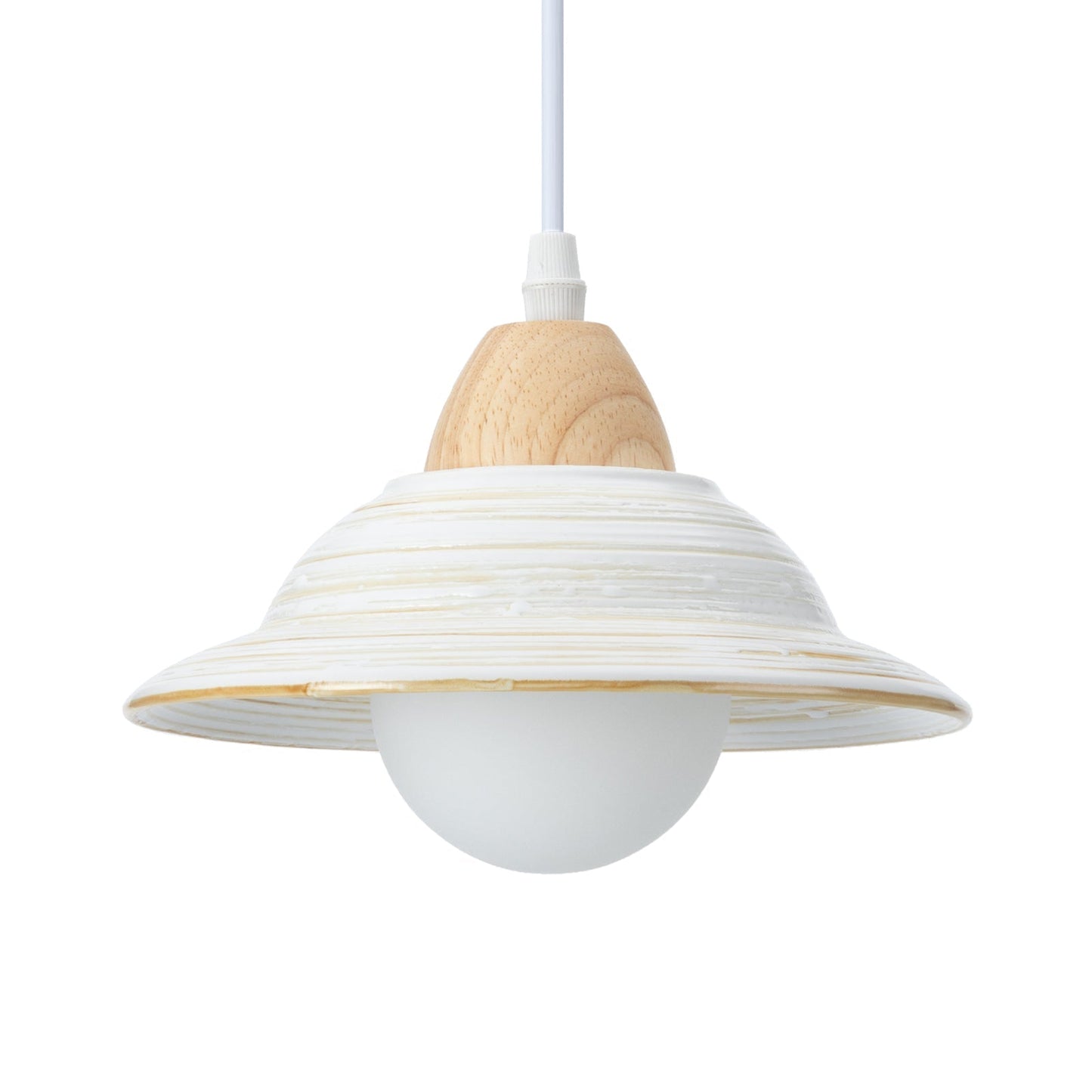 Retro Hat Shape White Ceramic Pendant Light