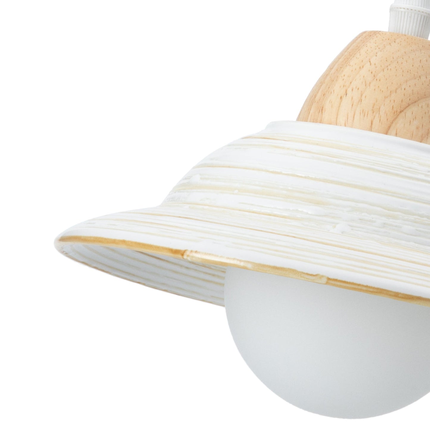 Retro Hat Shape White Ceramic Pendant Light