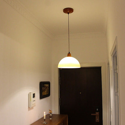 Retro amber glass farmhouse pendant lamp