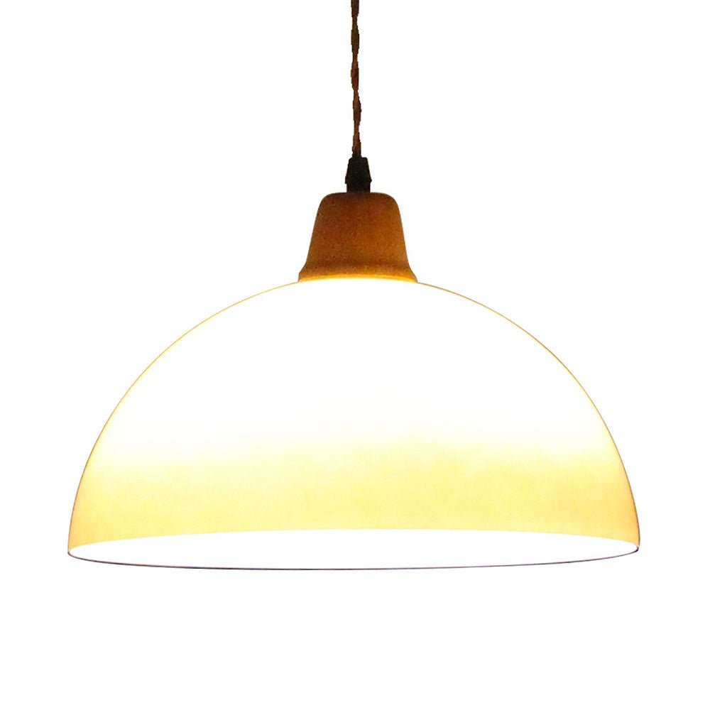 Retro amber glass farmhouse pendant lamp