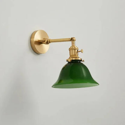 Vintage Zwenkarm Verstelbare Groene Glazen Wandlamp