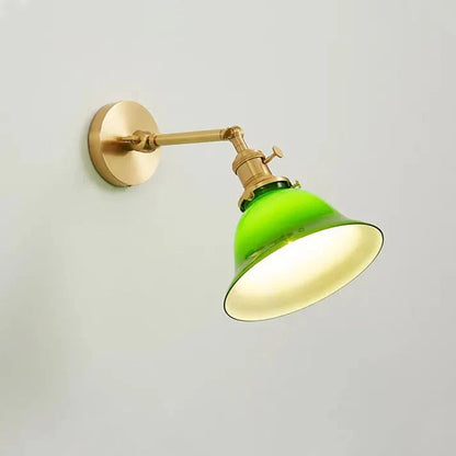 Vintage Zwenkarm Verstelbare Groene Glazen Wandlamp