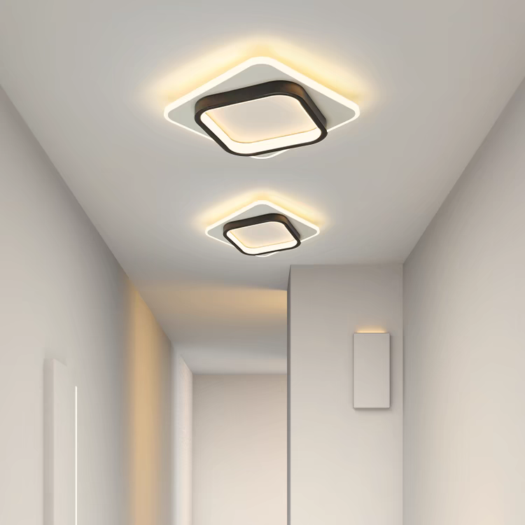 Square LED Golden Living Room Ceiling Light