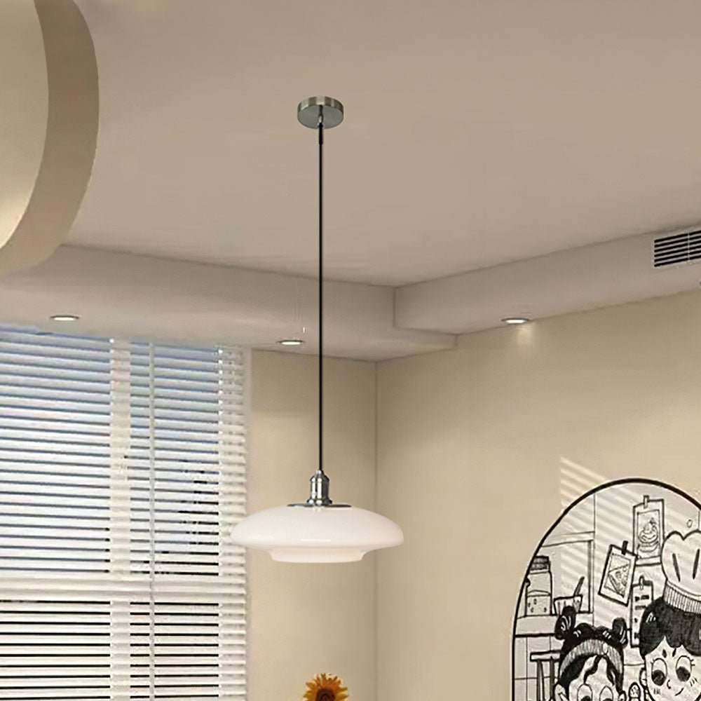 Modern pendant lamp made of white glass 