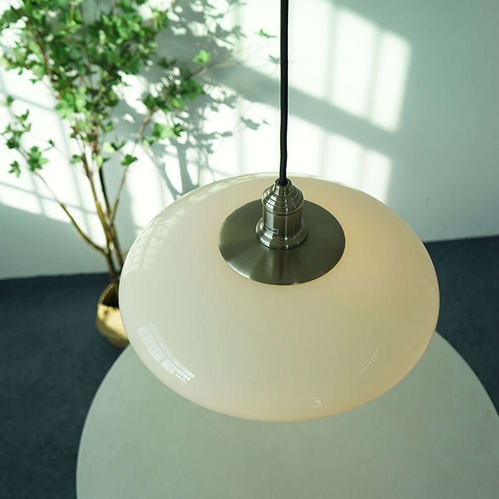 Modern pendant lamp made of white glass 