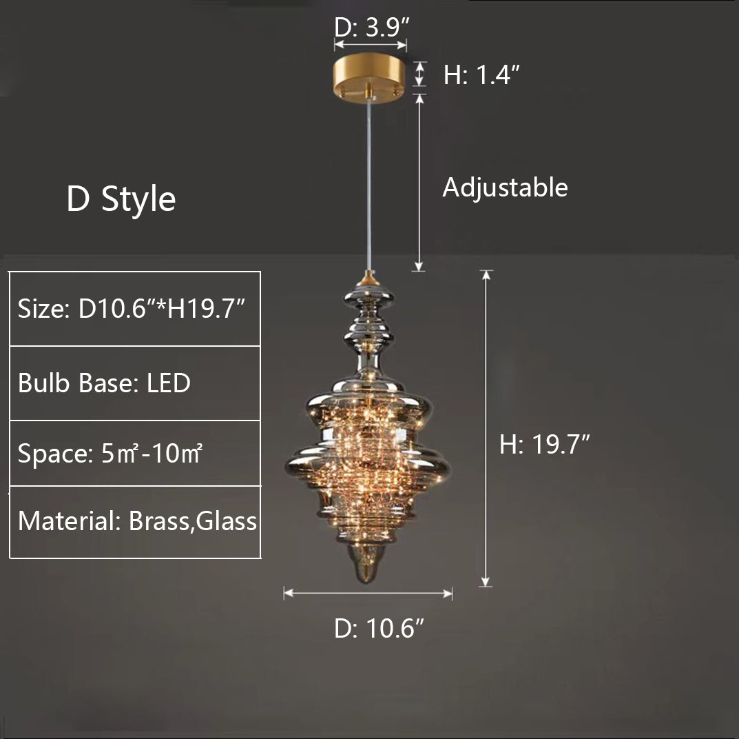 Modern Gray Glass Starry Sky Pendant Lamp