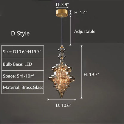 Modern Gray Glass Starry Sky Pendant Lamp