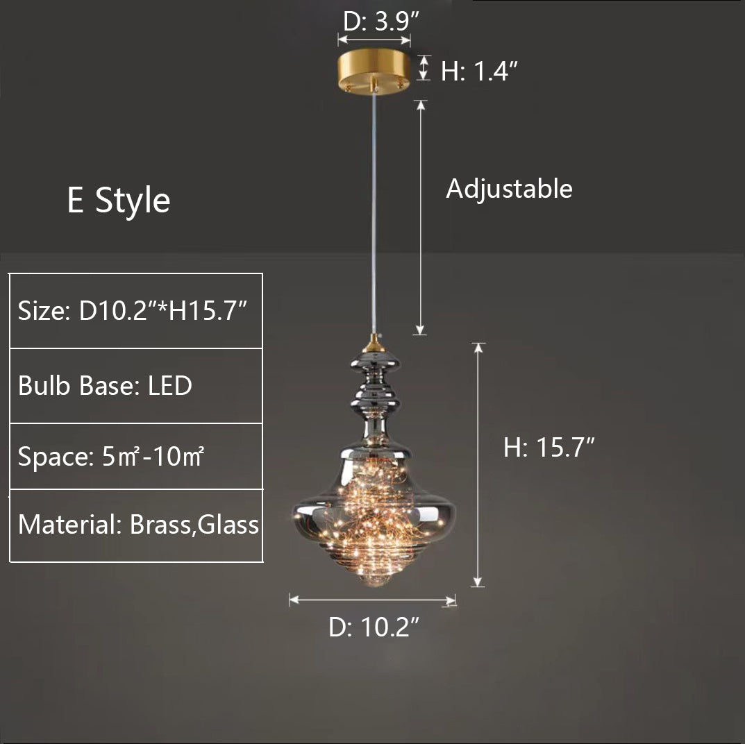 Modern Gray Glass Starry Sky Pendant Lamp