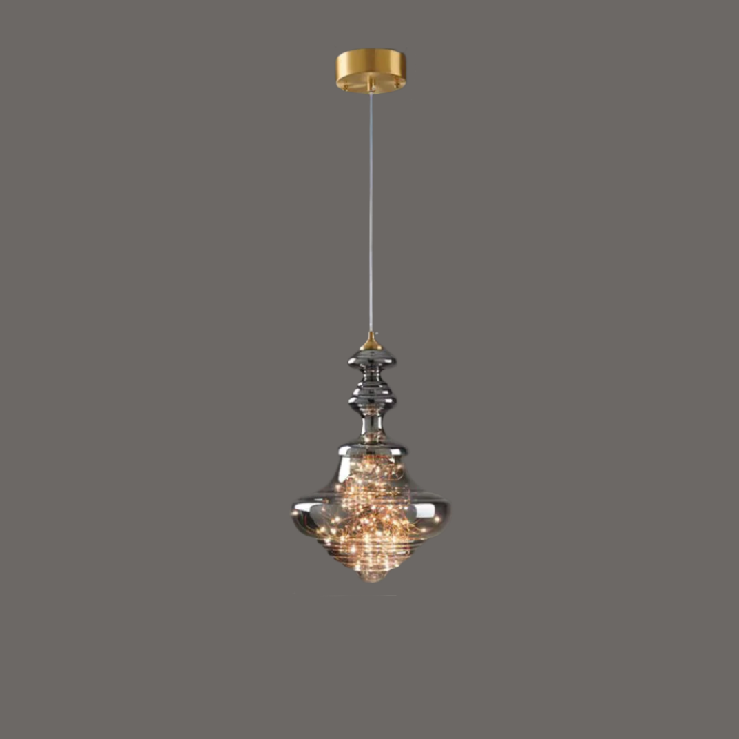 Modern Gray Glass Starry Sky Pendant Lamp