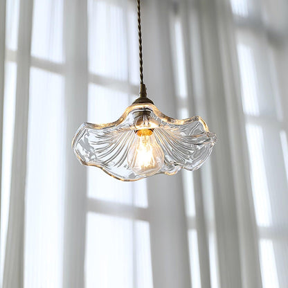 Flower glass pendant lamp