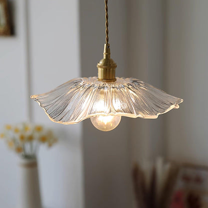 Flower glass pendant lamp