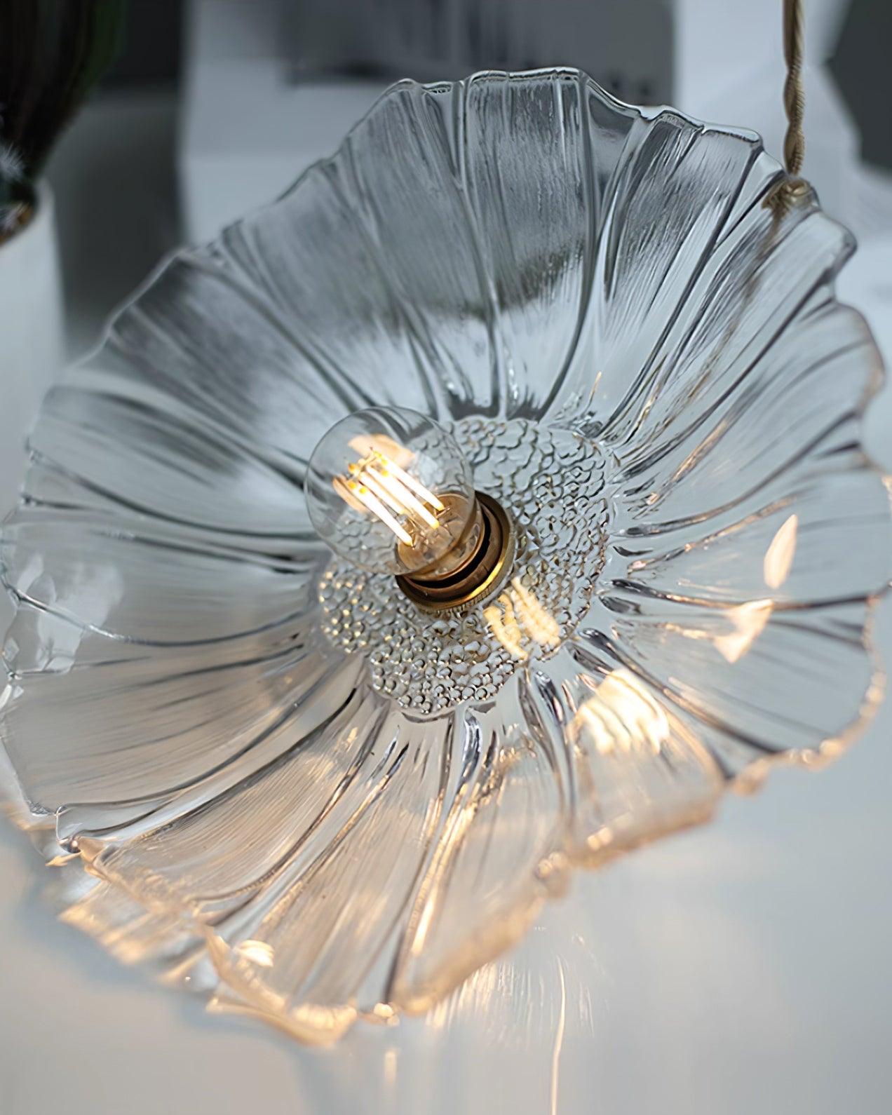 Flower glass pendant lamp