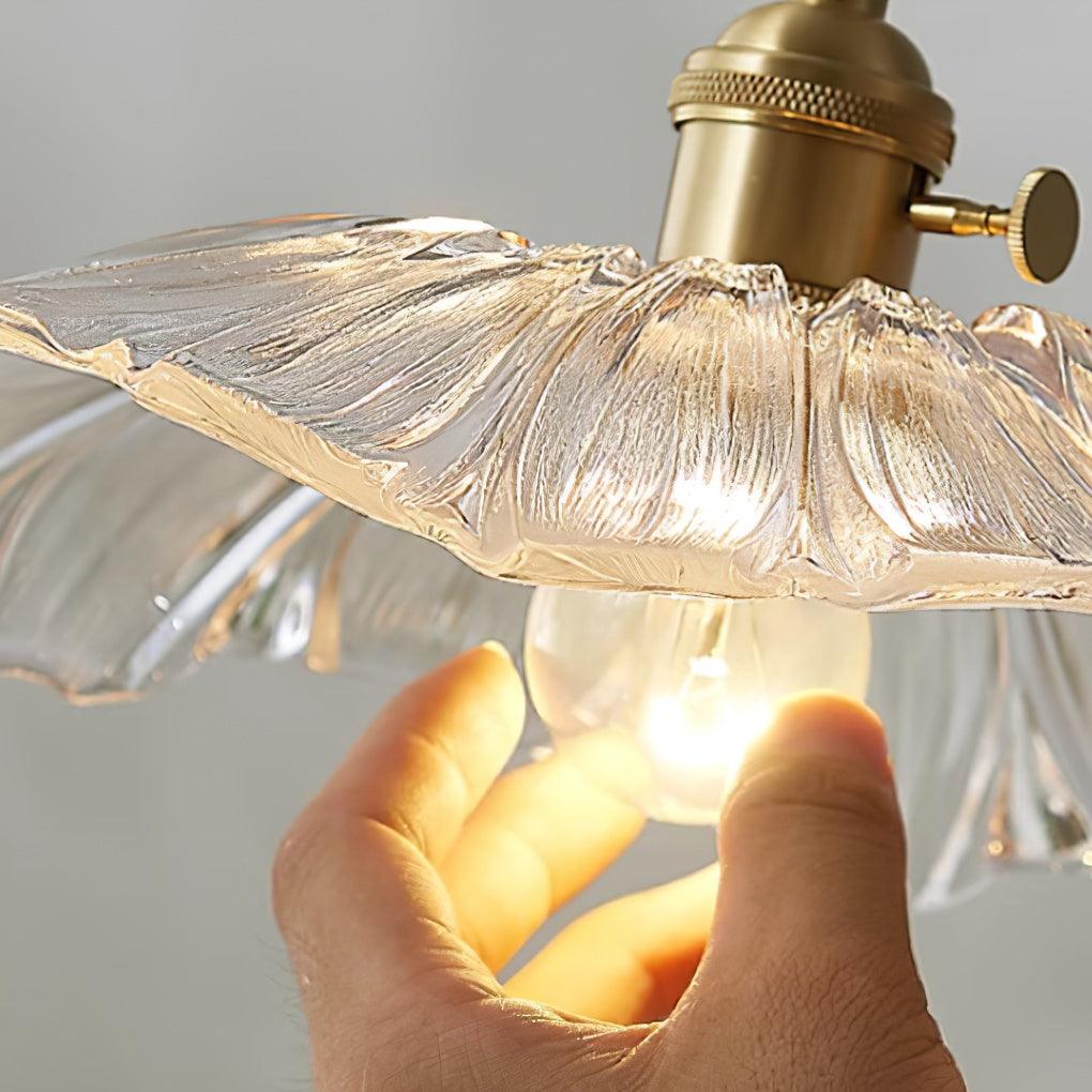 Flower glass pendant lamp