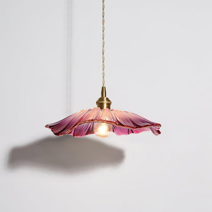 Flower glass pendant lamp