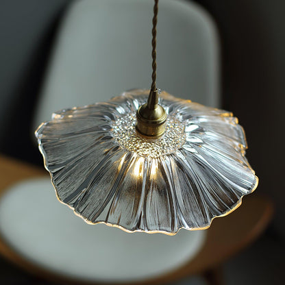 Flower glass pendant lamp