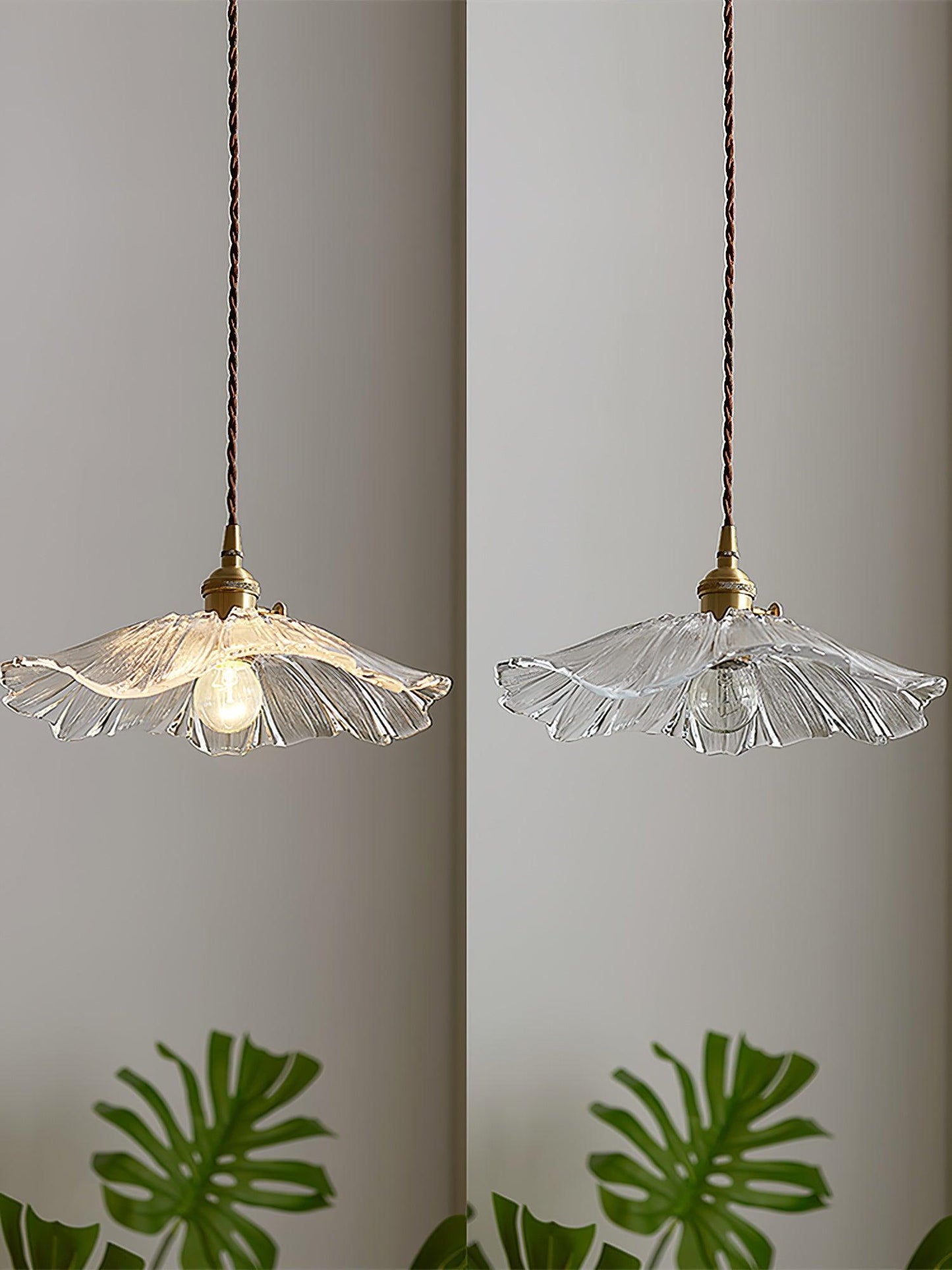 Flower glass pendant lamp