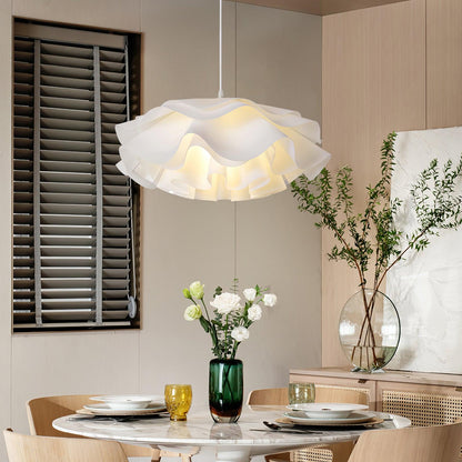 White pendant lamp in flower shape