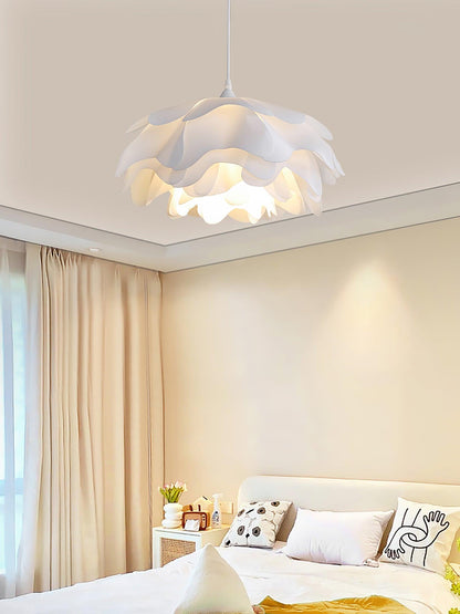 White pendant lamp in flower shape