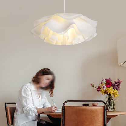 White pendant lamp in flower shape