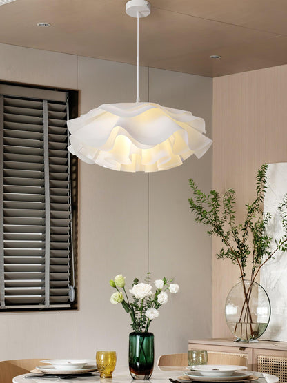 White pendant lamp in flower shape