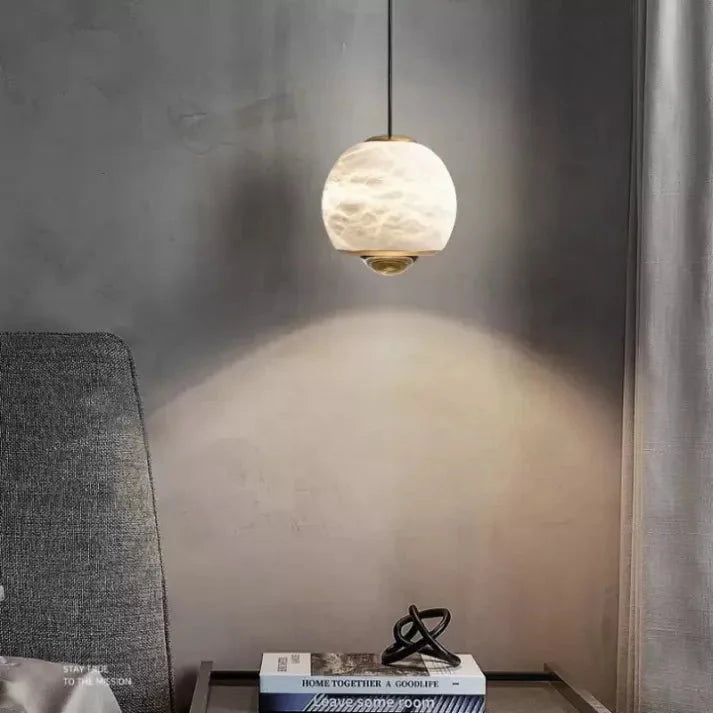 Nordic Marble Alabaster Ball Pendant Lamp