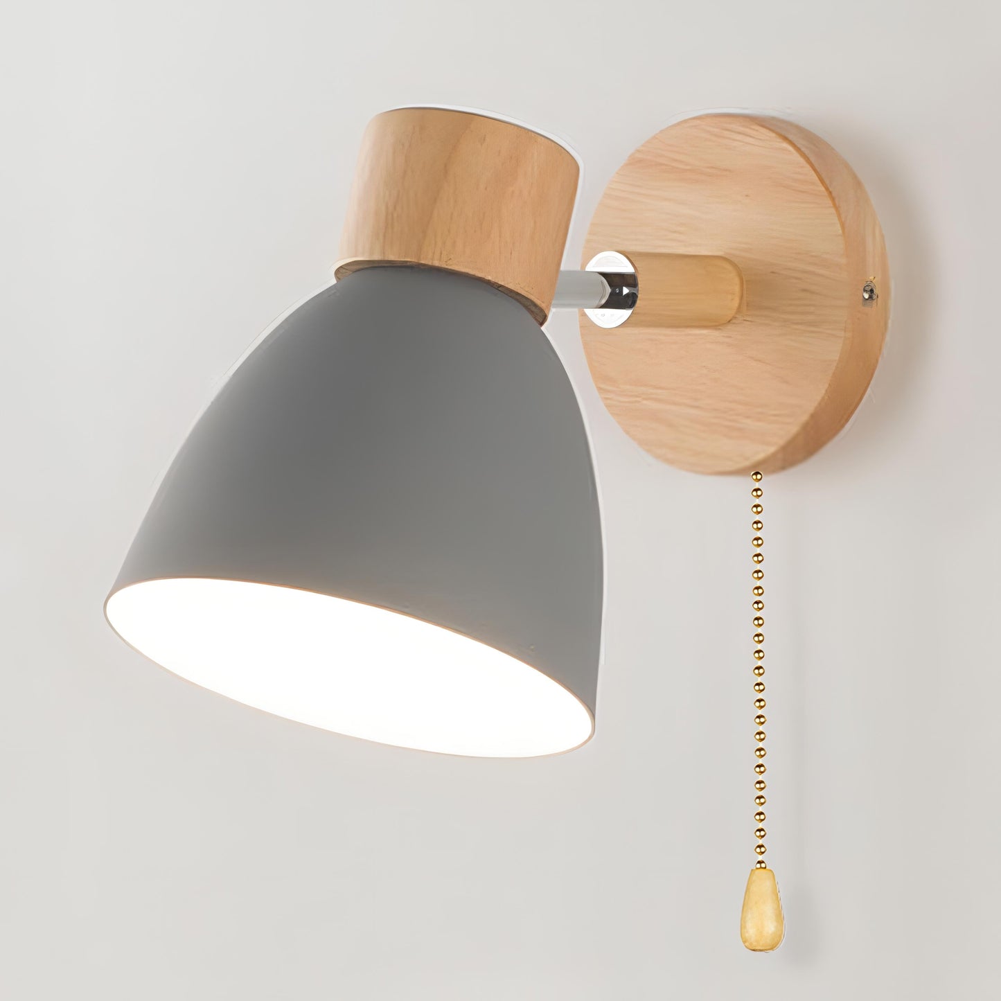 Jandiel - Wood Scandinavian Modern Hanging Switch Wall Lamp