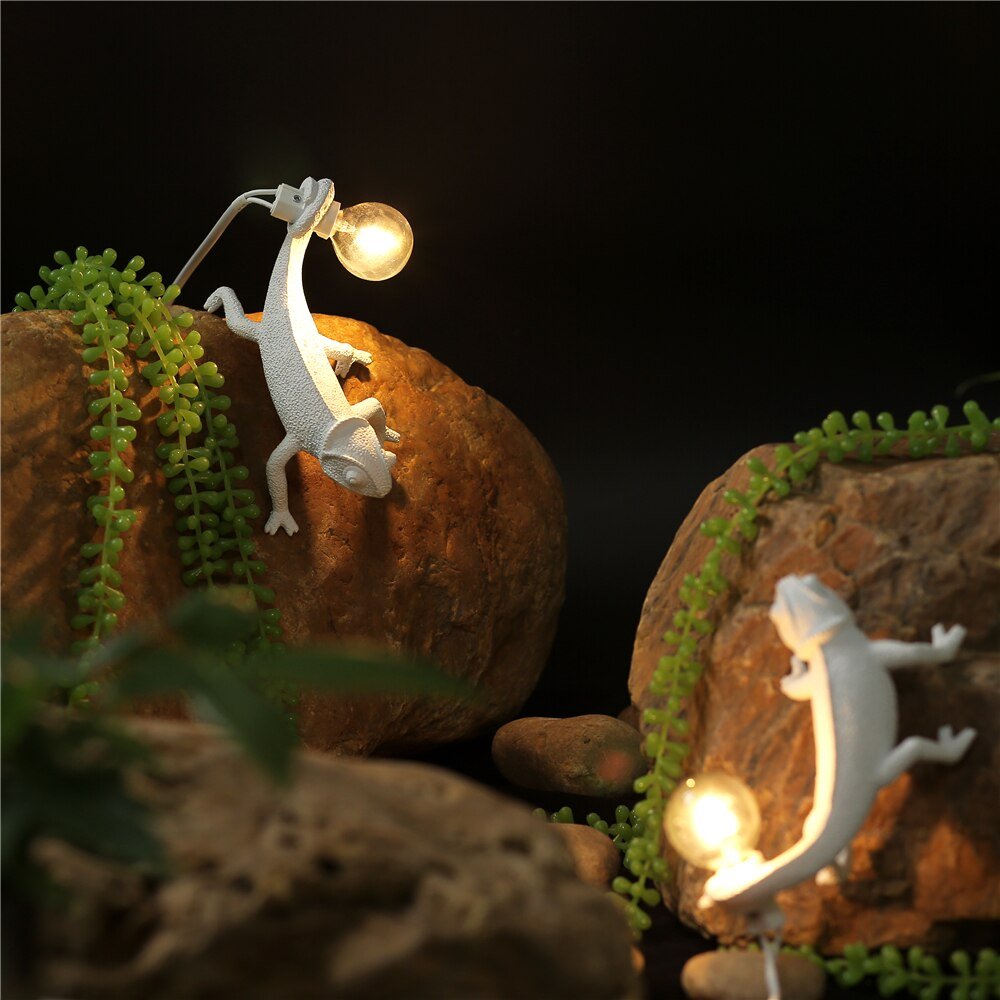 Modern Animal Resin Lizard Table Lamps