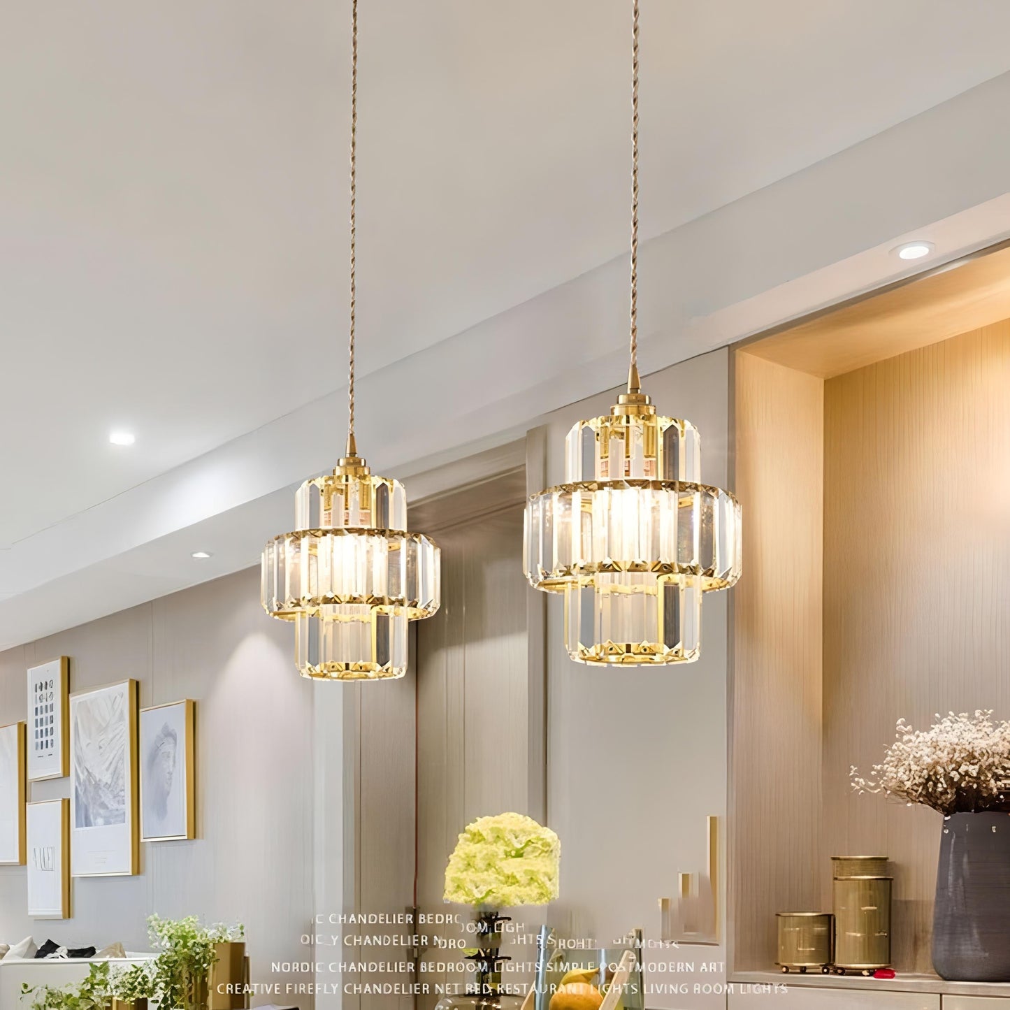 Fernando - Round Layered Crystal Ceiling Lamp