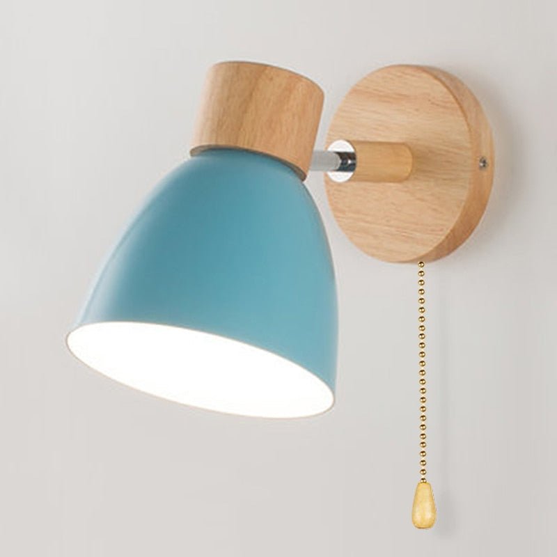 Yadiel - Scandinavian wooden hanging wall lamp