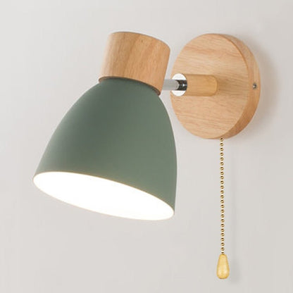 Yadiel - Scandinavian wooden hanging wall lamp