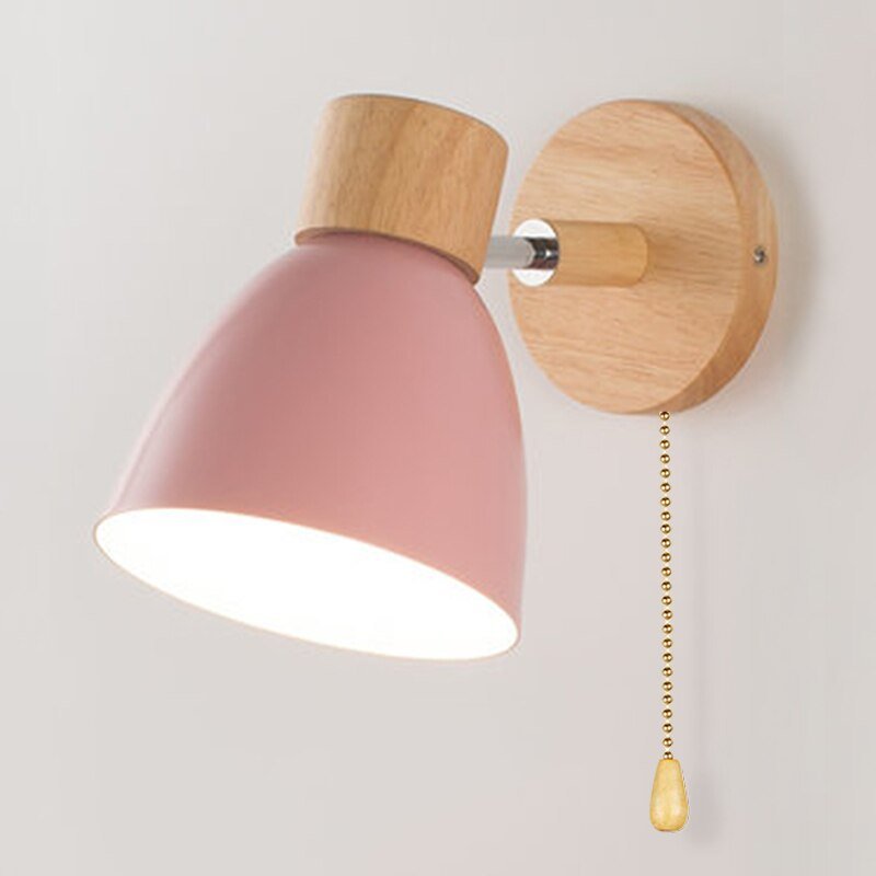 Yadiel - Scandinavian wooden hanging wall lamp