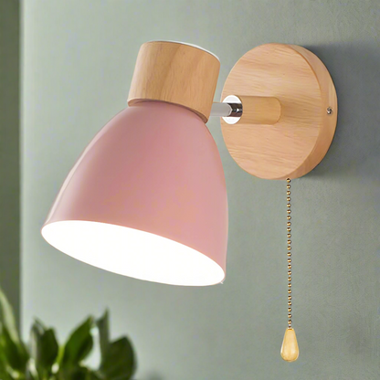 Jandiel - Wood Scandinavian Modern Hanging Switch Wall Lamp