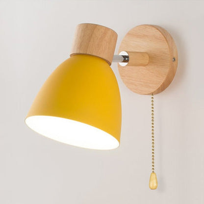 Yadiel - Scandinavian wooden hanging wall lamp