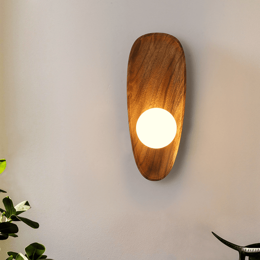 Natural wooden wall lamp 